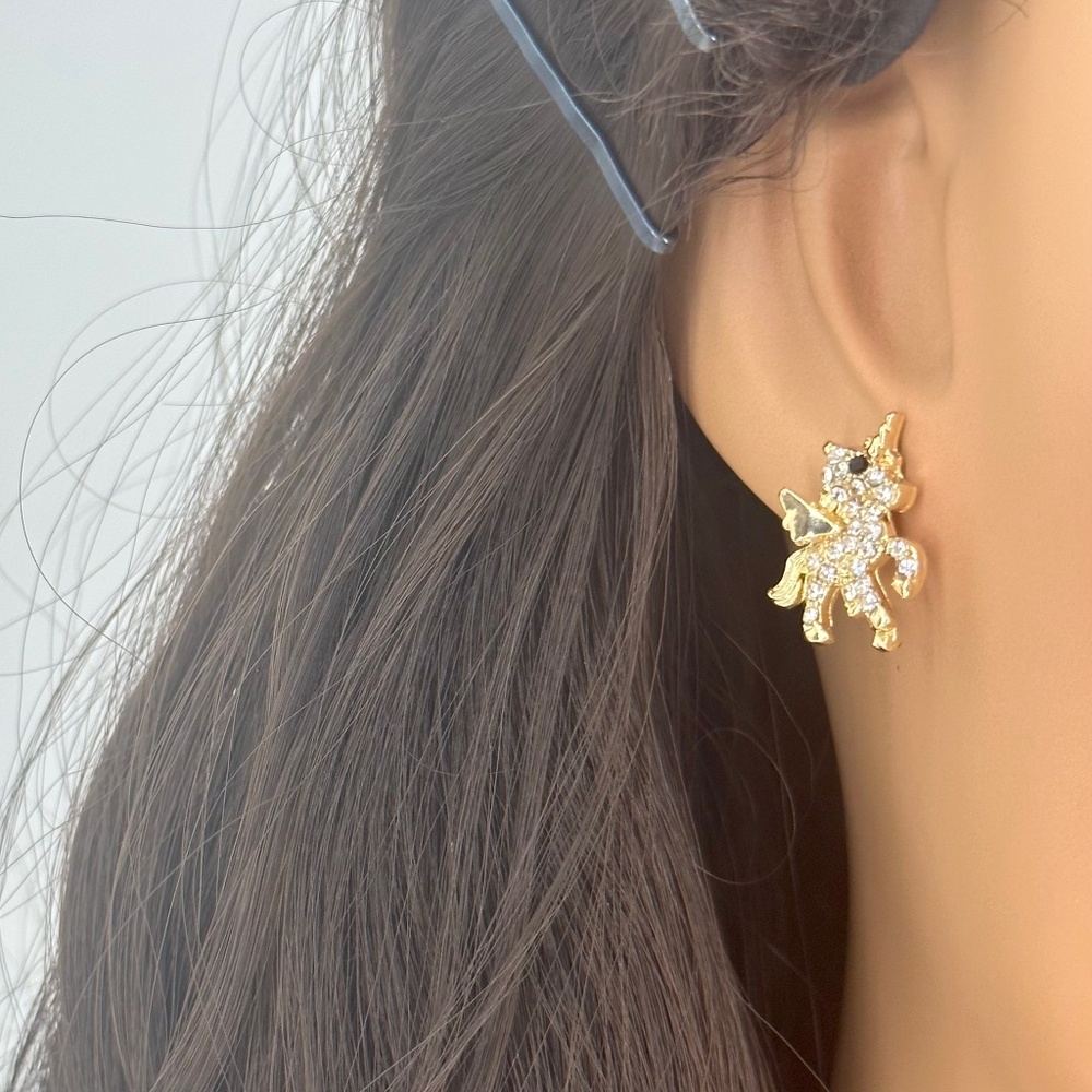 Shiny Unicorn Stud Earrings